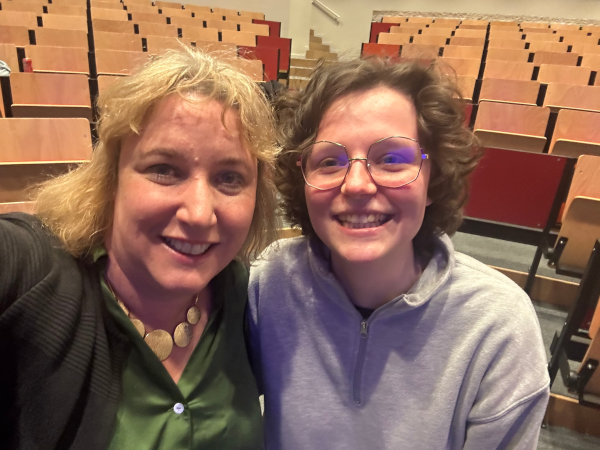 Carla and Marta at run-through Carla with the lead organiser Marta